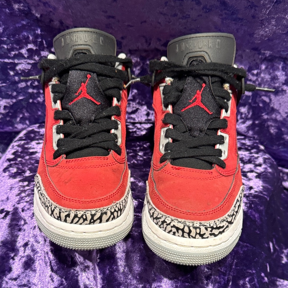 Nike Air Jordan Spizike Low Gym Red-Black-Wolf Grey Sz 6y